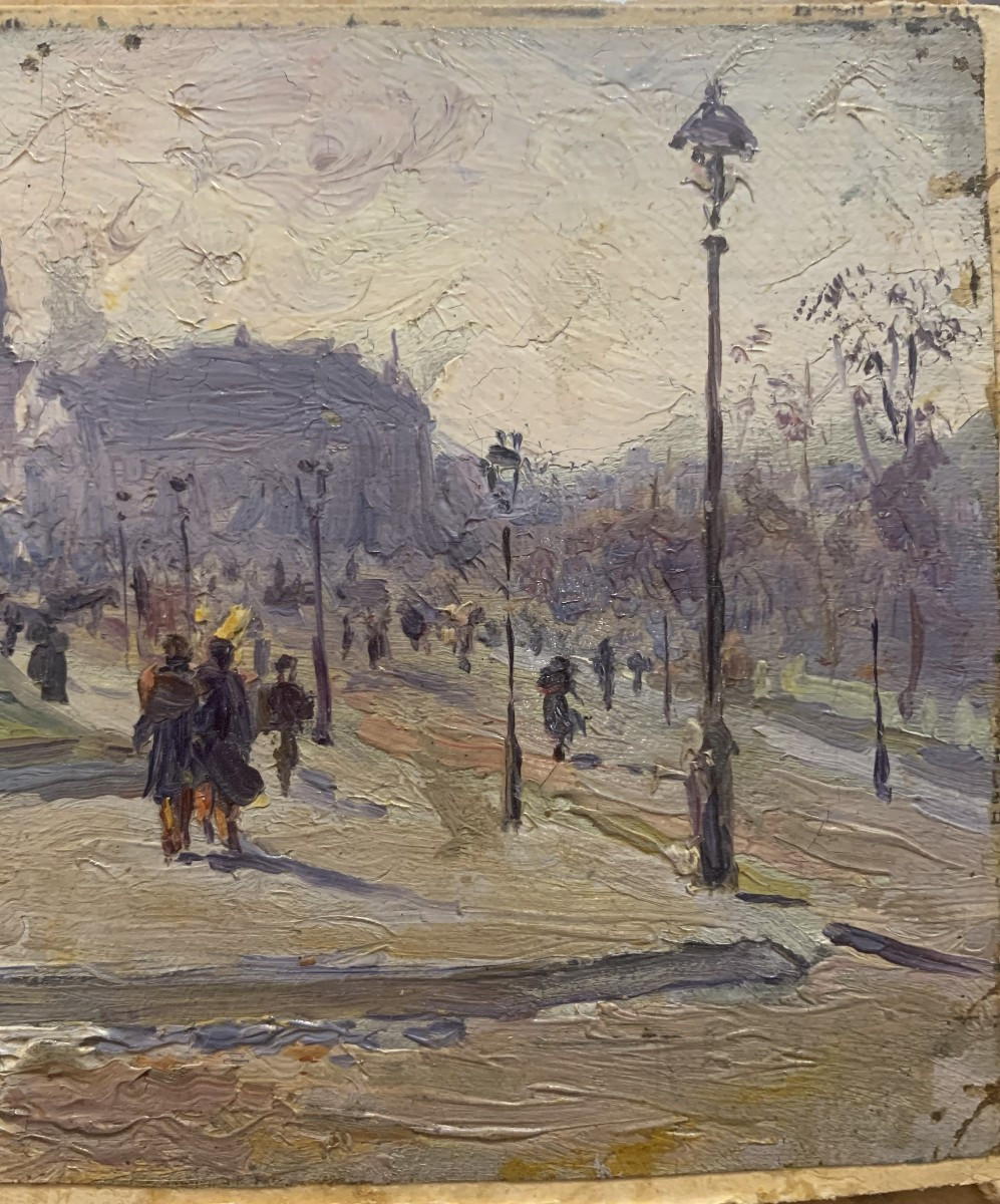 French Painter - Hotel Des Invalides - Paris - France - Oil On Paper - 1870 Ca-photo-1