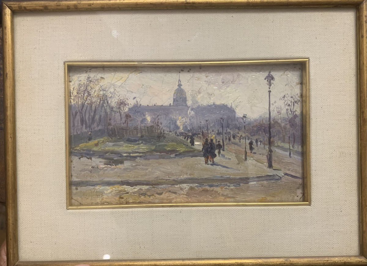 French Painter - Hotel Des Invalides - Paris - France - Oil On Paper - 1870 Ca-photo-4