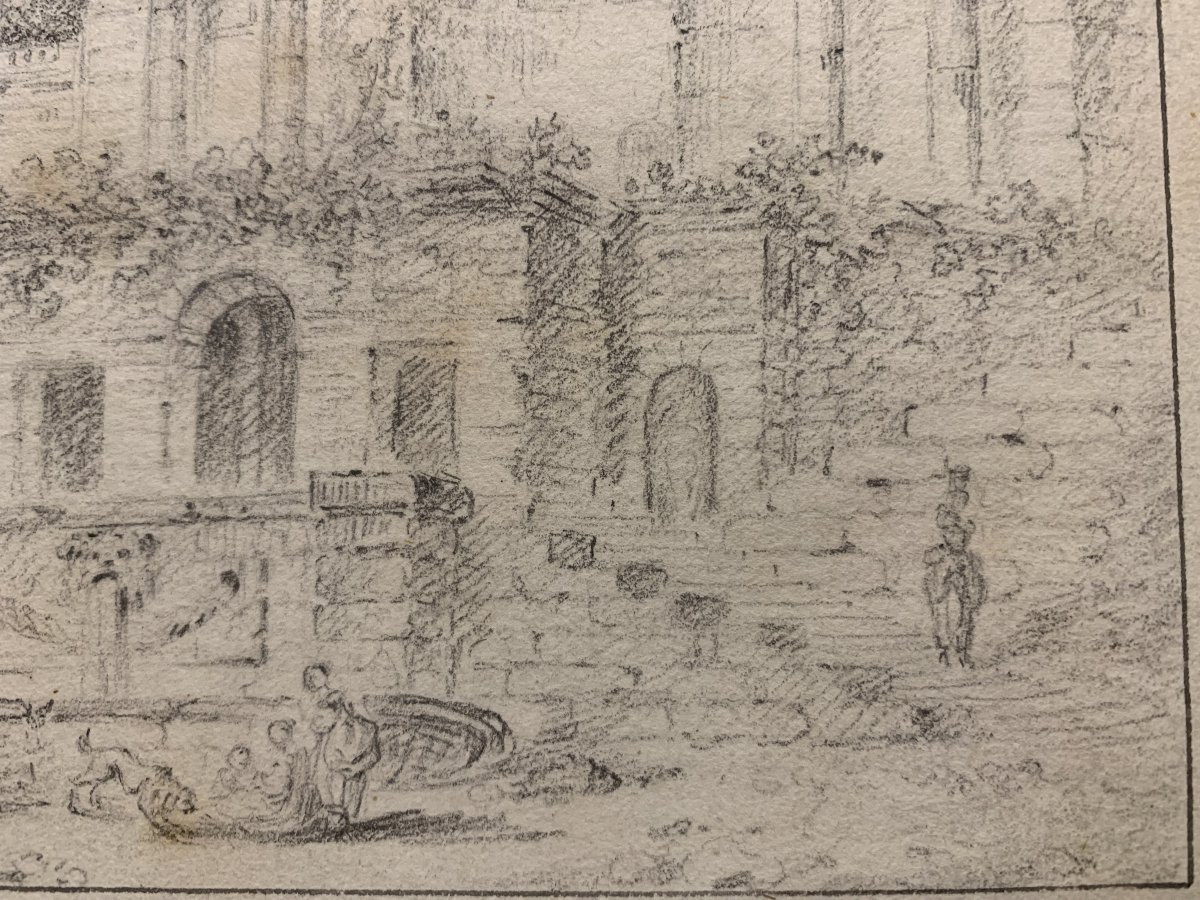 Hubert Robert 1733-1808 Rome Villa Sacchetti - Italy France Italian Grand Tour-photo-3