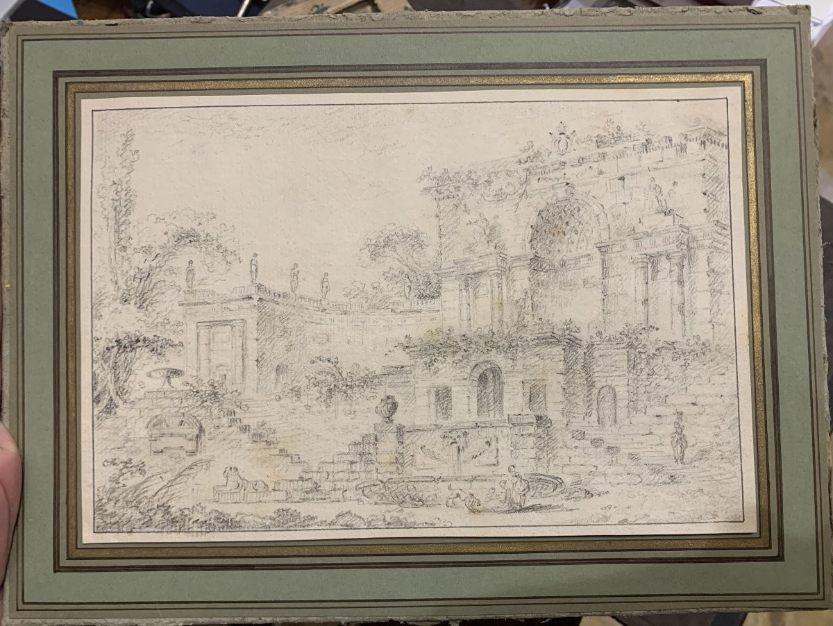 Hubert Robert 1733-1808 Rome Villa Sacchetti - Italy France Italian Grand Tour-photo-2