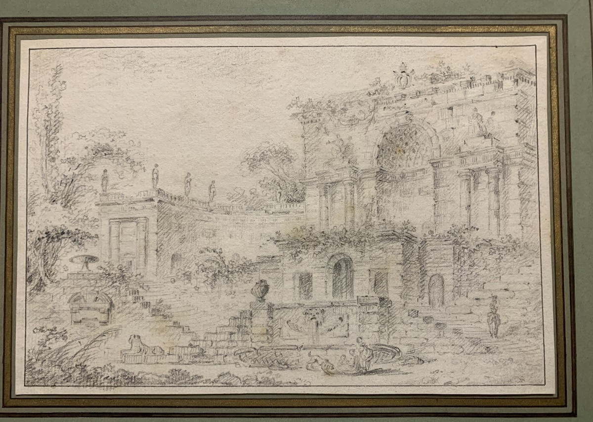 Hubert Robert 1733-1808 Rome Villa Sacchetti - Italy France Italian Grand Tour