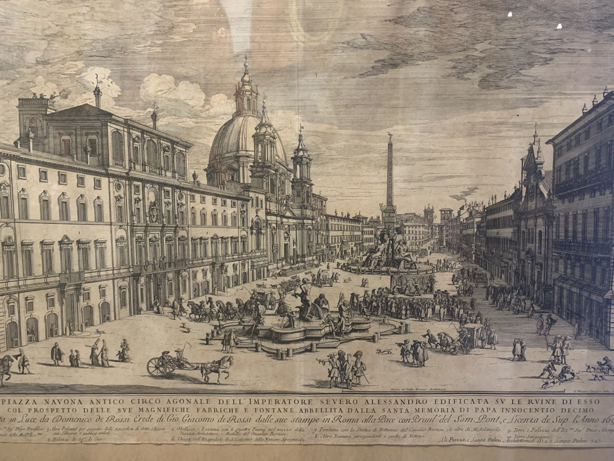 G.Wouters - Rome - Piazza Navona - 1693 Italie Grand Tour Bernini -photo-4
