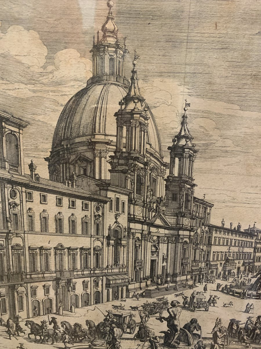 G.Wouters - Rome - Piazza Navona - 1693 Italie Grand Tour Bernini -photo-1
