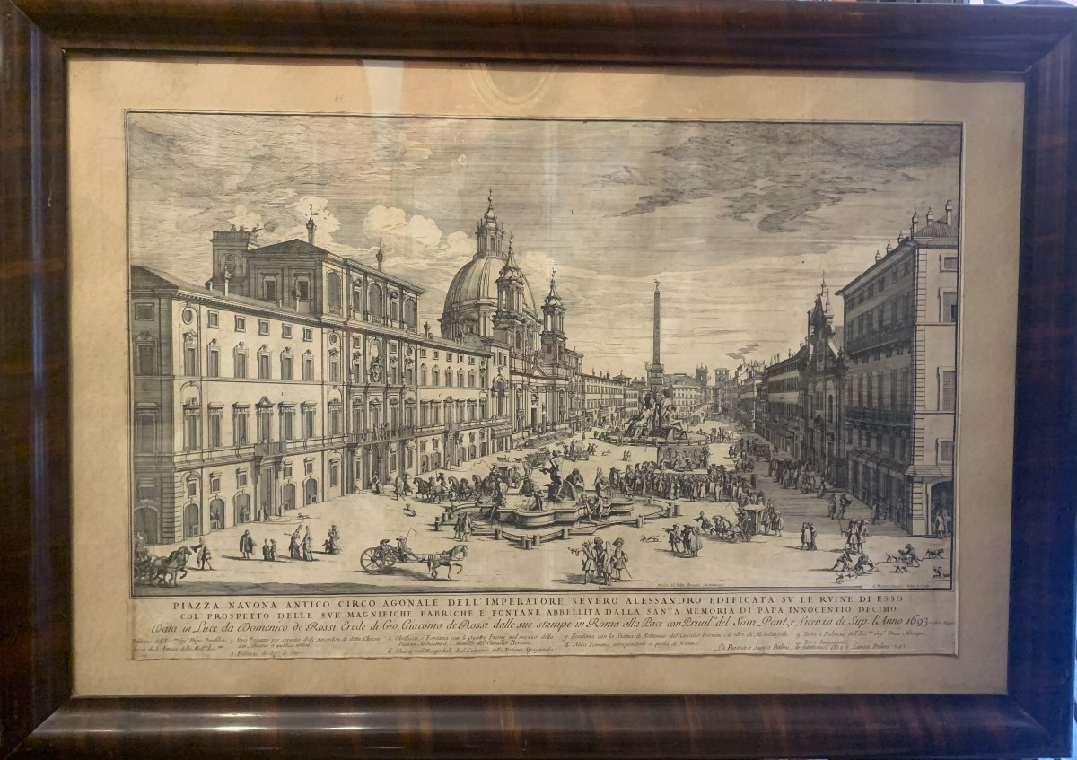 G.Wouters - Rome - Piazza Navona - 1693 Italie Grand Tour Bernini 
