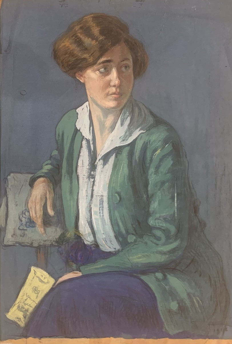 École européenne - Portrait de femme - 1918 - tempera Italie France 