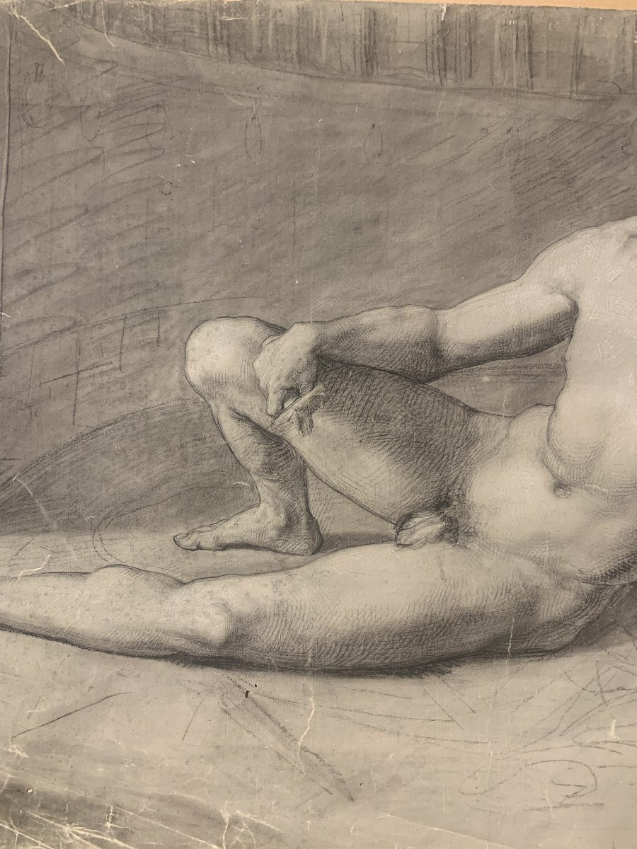 Academic Drawing - Male Face - 19th Century Men's Academy -photo-3