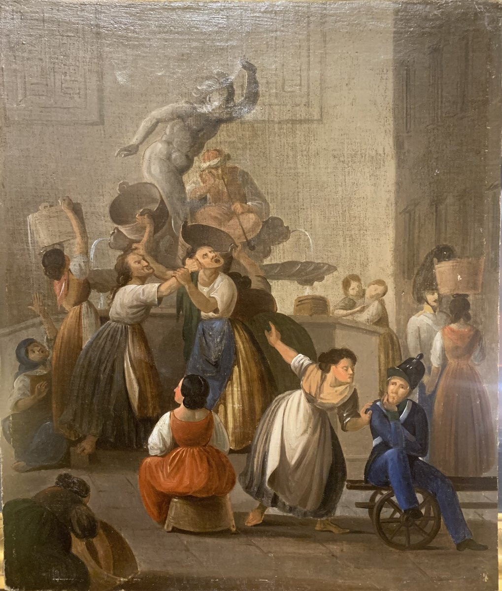 École européenne - Scène de genre - Vers 1850, Italie, France -photo-2