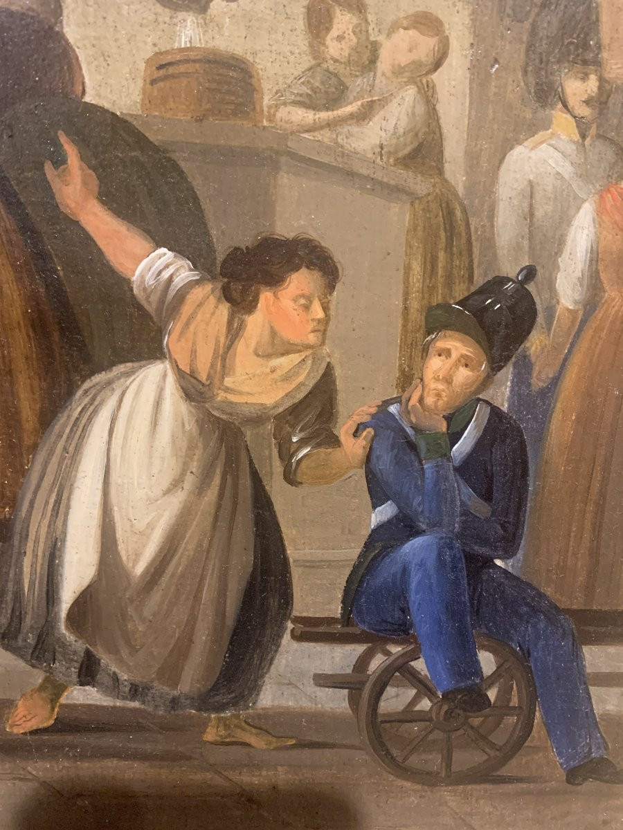 École européenne - Scène de genre - Vers 1850, Italie, France -photo-2