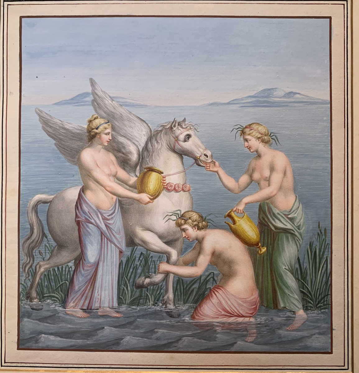 Ecole Napolitaine - 2 gouaches -Tombeau de Nasoni à Rome - Néoclassique 18ème s - Grand Tour-photo-2