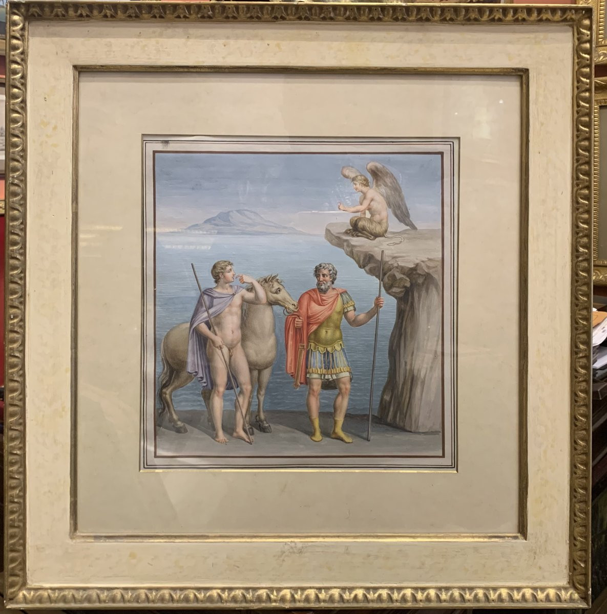 Ecole Napolitaine - 2 gouaches -Tombeau de Nasoni à Rome - Néoclassique 18ème s - Grand Tour-photo-4