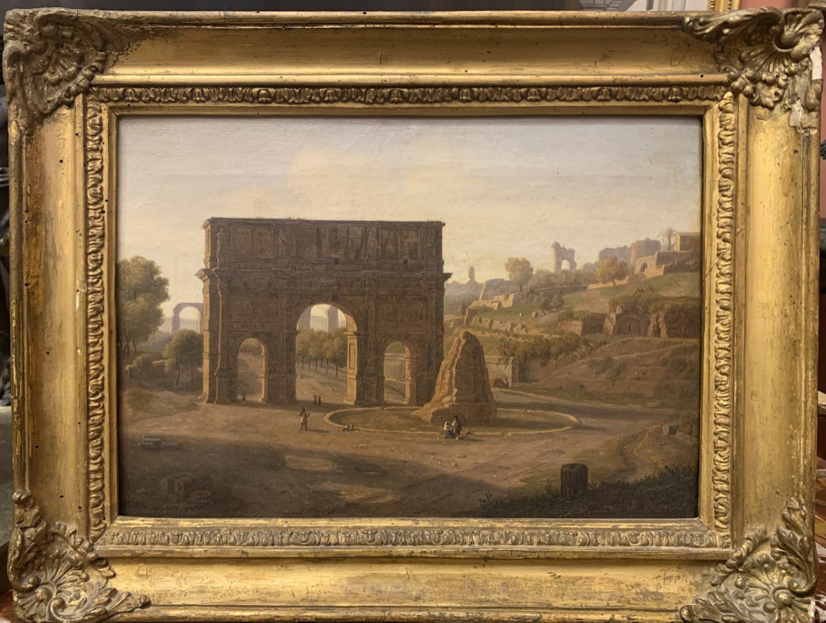 Pierre Monami - Arch Of Constantine In Rome  1850, Signed And Dated  Grand Tour, Italy, Belgium