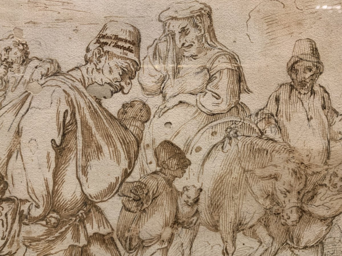 Pier Leone Ghezzi (1674-1755)- - Pulcinella - Naples, Rome, Ink Drawing, Italy Enea -photo-4