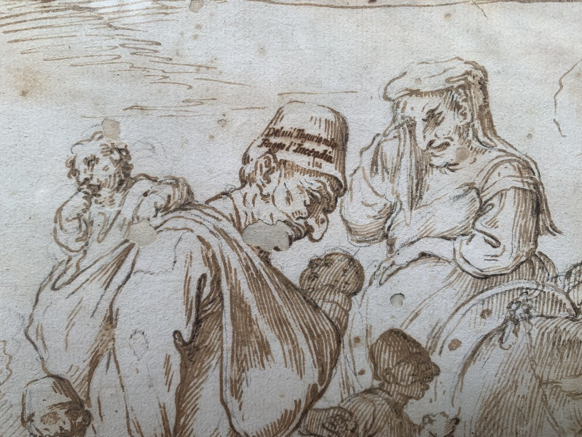 Pier Leone Ghezzi (1674-1755)- - Pulcinella - Naples, Rome, Ink Drawing, Italy Enea -photo-2