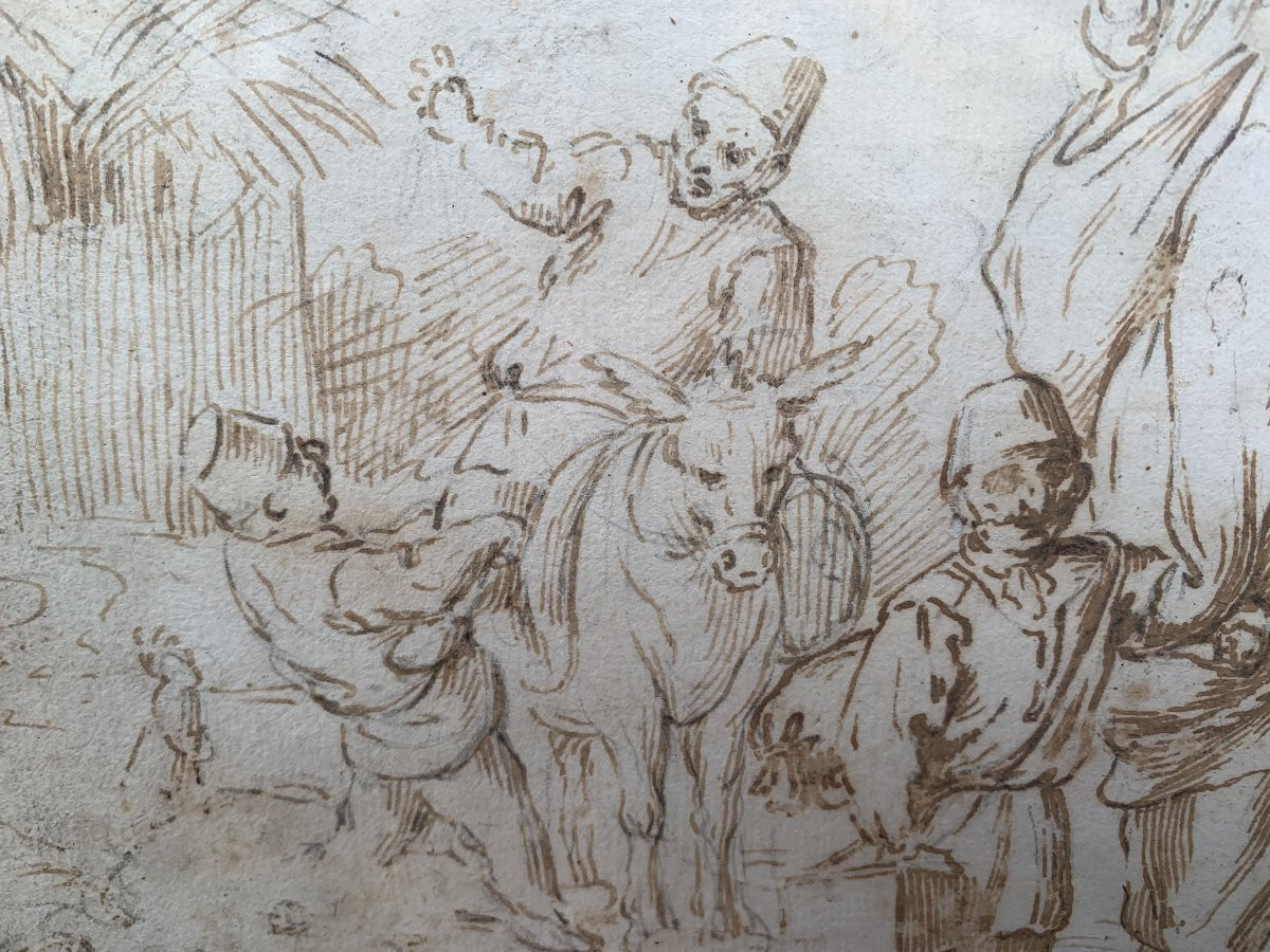 Pier Leone Ghezzi (1674-1755)- - Pulcinella - Naples, Rome, Ink Drawing, Italy Enea -photo-4