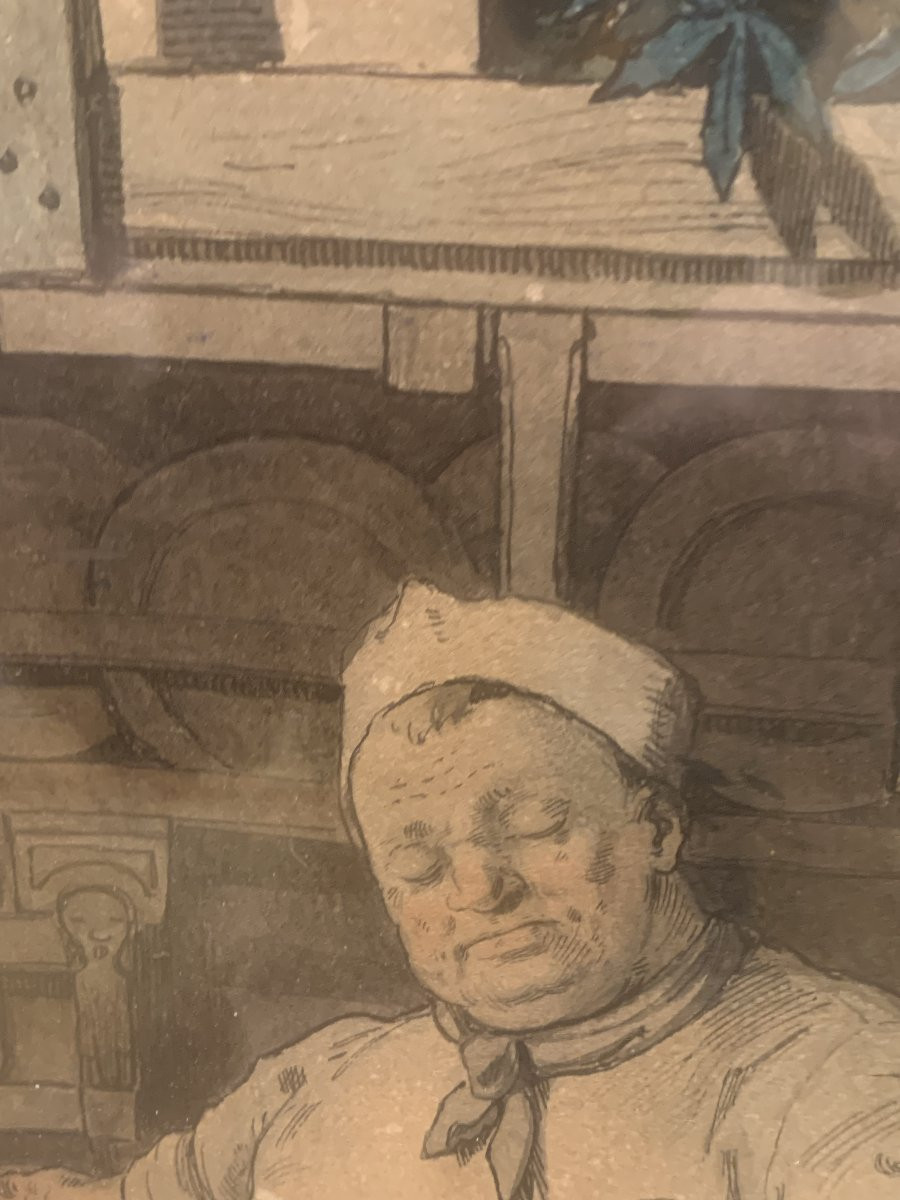 Carl Gehrts - Sleeping Beauty - 1876 Watercolor - Germany Dusserldorf - Hamburg Dornröschen-photo-3