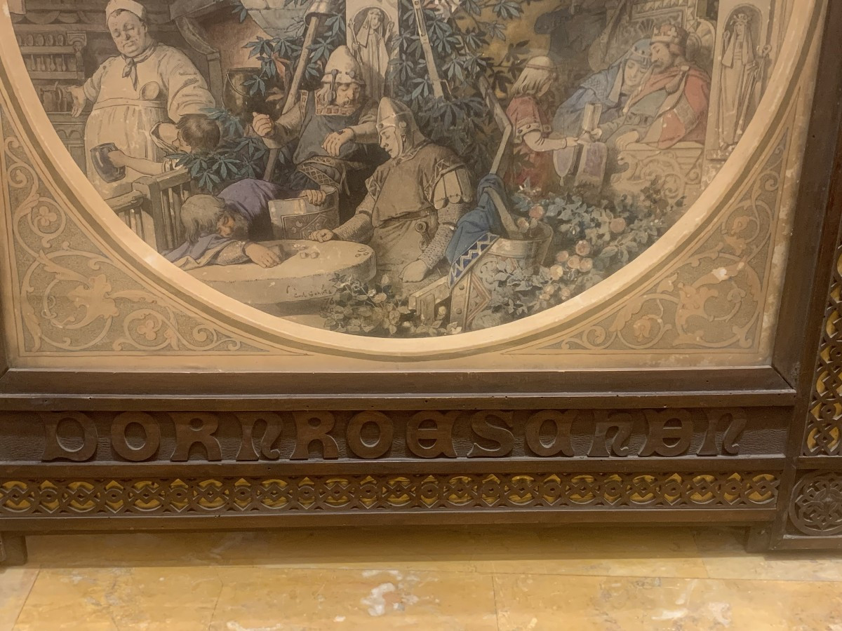 Carl Gehrts - Sleeping Beauty - 1876 Watercolor - Germany Dusserldorf - Hamburg Dornröschen-photo-4