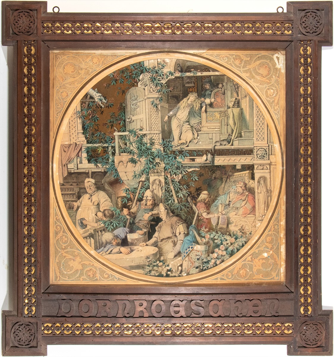 Carl Gehrts - Sleeping Beauty - 1876 Watercolor - Germany Dusserldorf - Hamburg Dornröschen