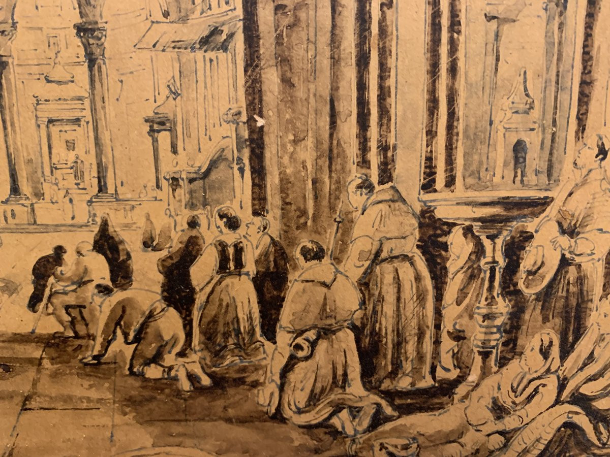 Achille Vianelli - Intérieur de Saint-Nicolas à Bari - Pouilles Italie Naples Grand Tour -photo-2