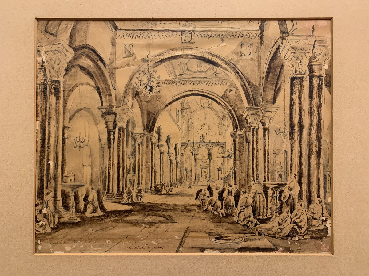 Achille Vianelli - Intérieur de Saint-Nicolas à Bari - Pouilles Italie Naples Grand Tour 
