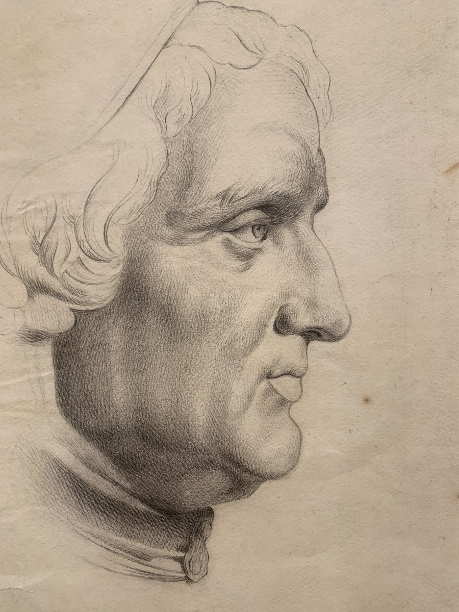 Clemente Delpiano - Two Drawings Of Male Portraits - 1883 - Male Portraits, Italy -photo-4
