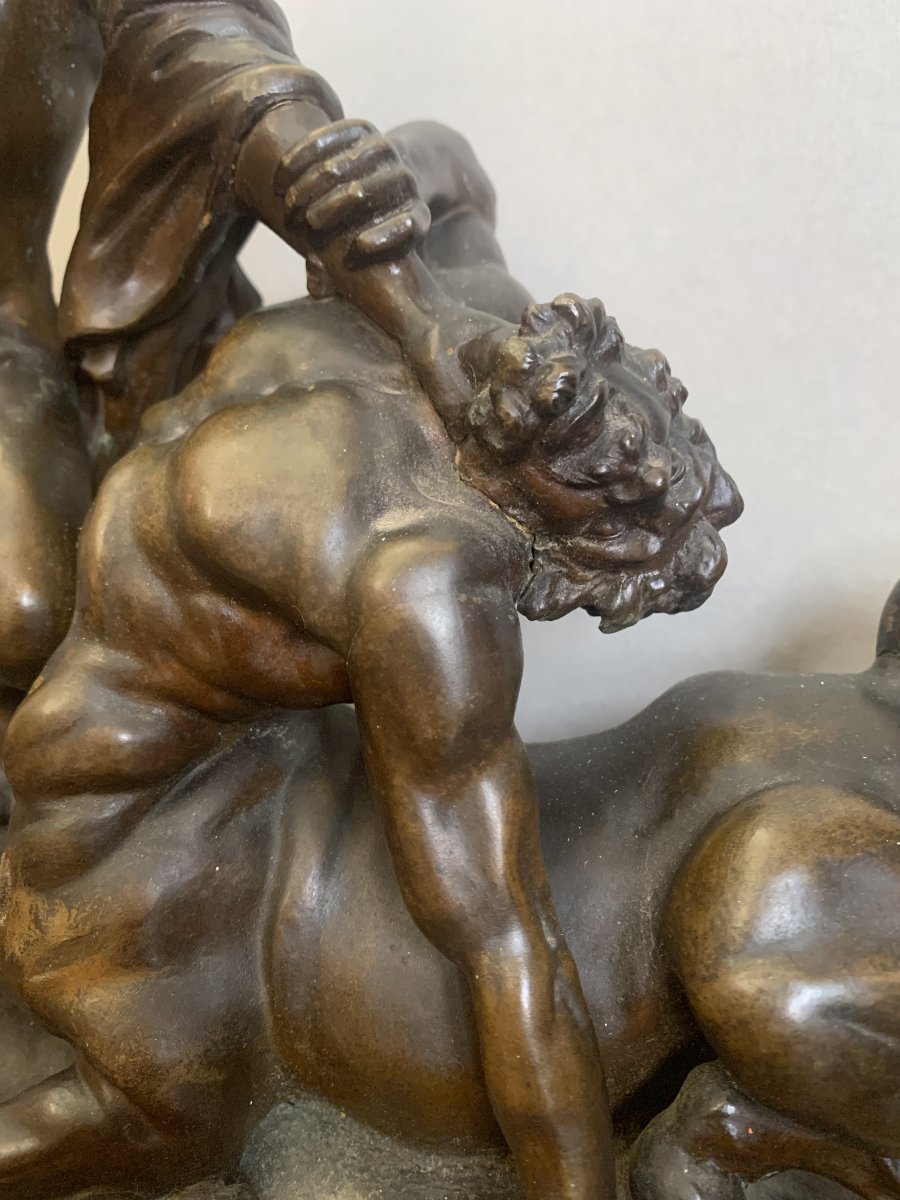 Canova - Theseus And The Centaur Phereus - Circa 1850. Bronze, Italy, Vienna. Neoclassical Style. -photo-3