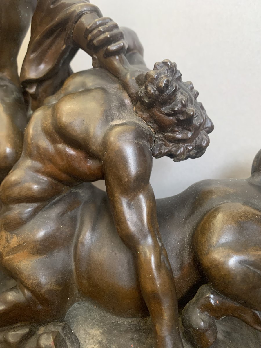 Canova - Theseus And The Centaur Phereus - Circa 1850. Bronze, Italy, Vienna. Neoclassical Style. -photo-4