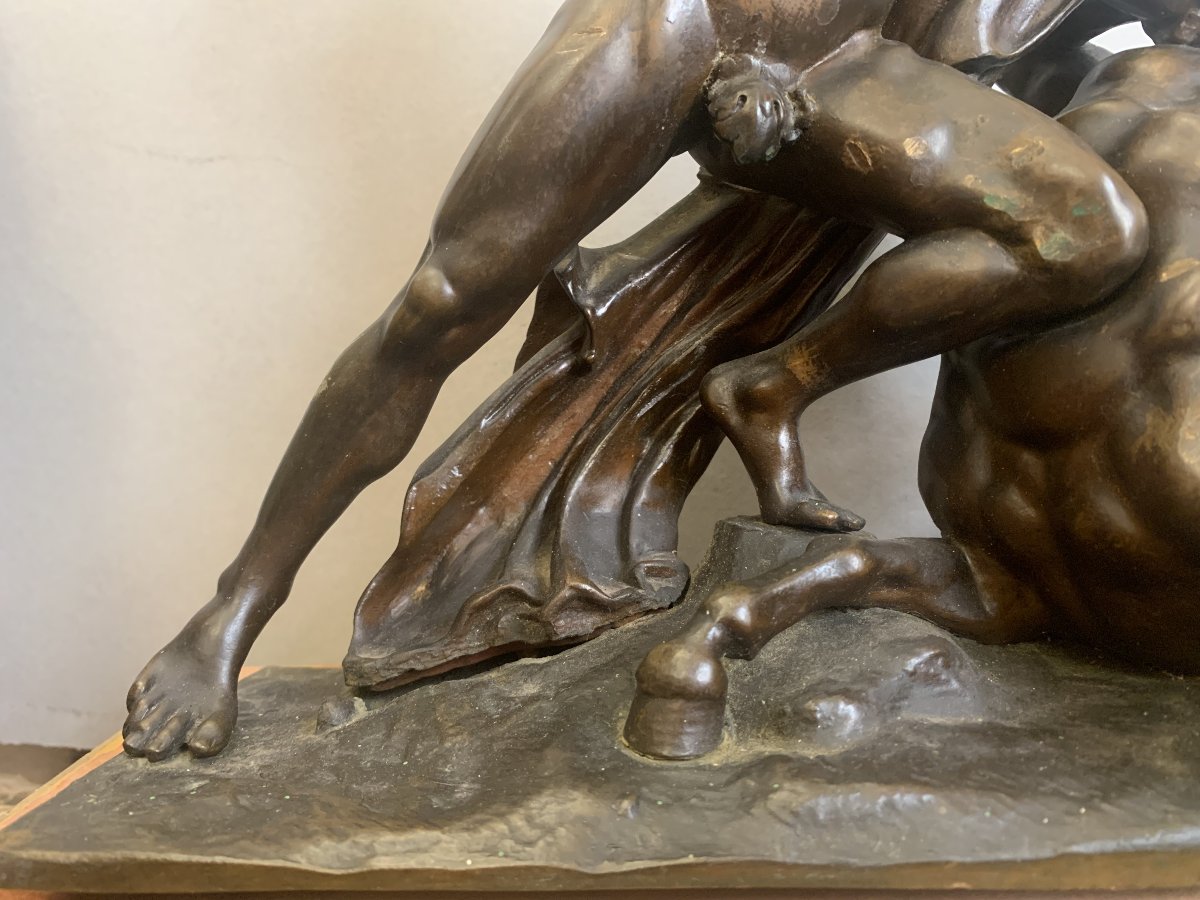 Canova - Theseus And The Centaur Phereus - Circa 1850. Bronze, Italy, Vienna. Neoclassical Style. -photo-1