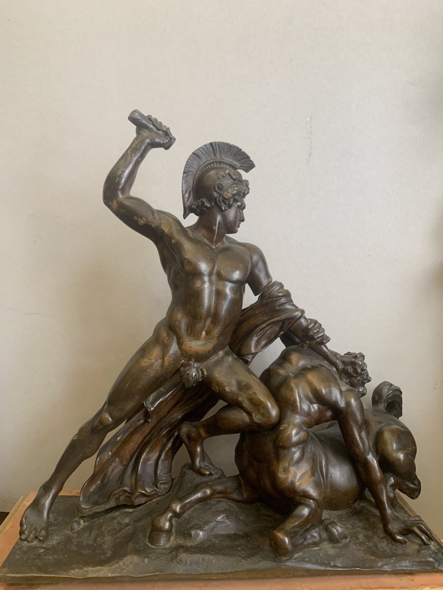 Canova - Theseus And The Centaur Phereus - Circa 1850. Bronze, Italy, Vienna. Neoclassical Style. 