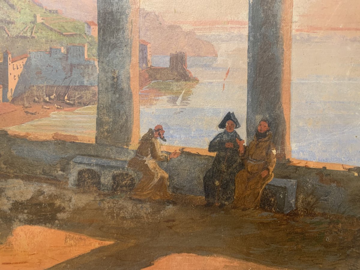 Russian Painter - Amalfi - C. 1840, Oil On Paper - Salerno, Naples, Grand Tour-photo-3