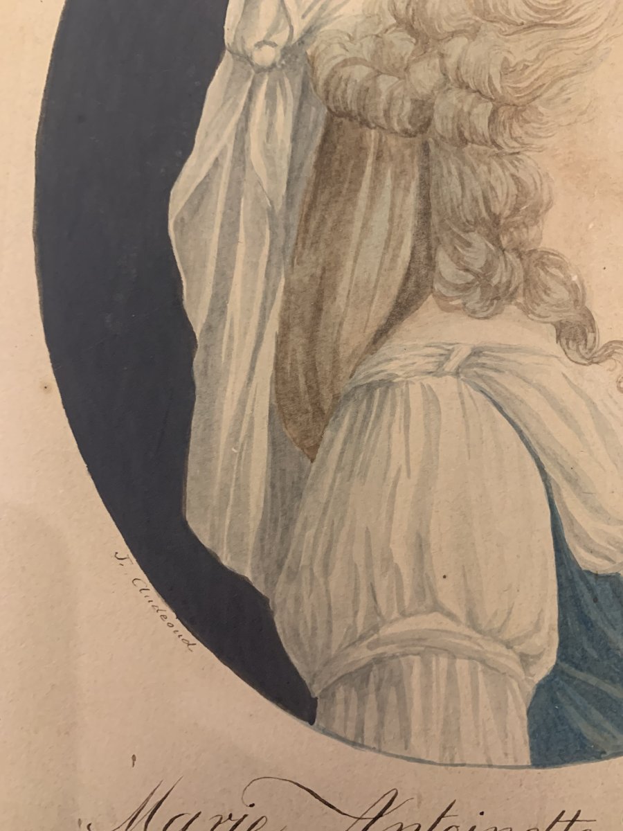 J. Audeoud (1793–1857)—marie Antoinette Of Austria—queen Of France, Watercolor, Paris -photo-3