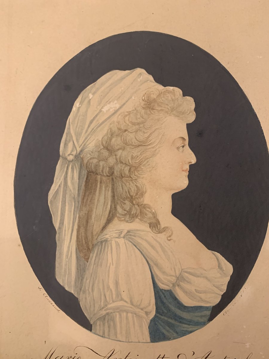 J. Audeoud (1793–1857)—marie Antoinette Of Austria—queen Of France, Watercolor, Paris -photo-1