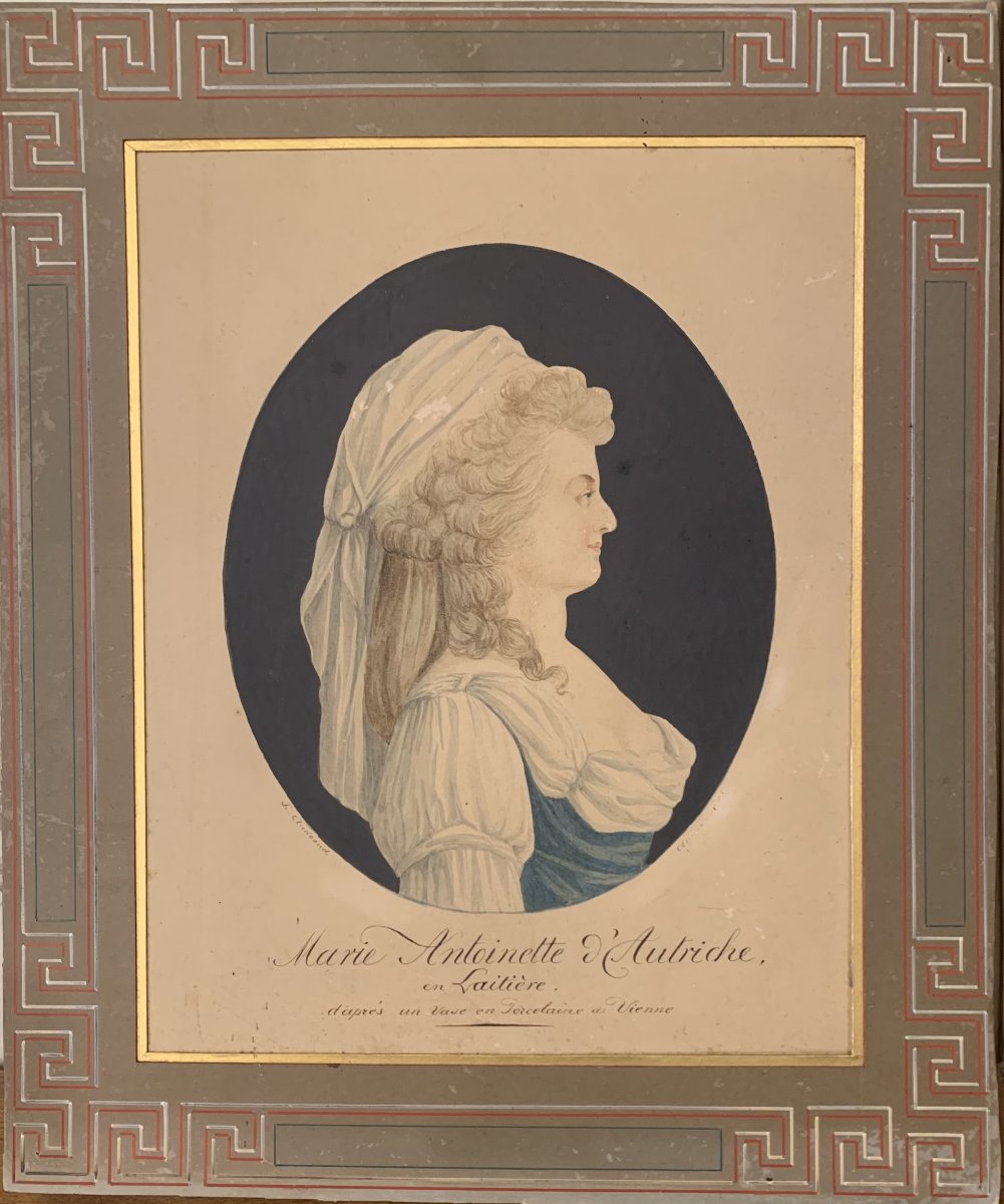 J. Audeoud (1793–1857)—marie Antoinette Of Austria—queen Of France, Watercolor, Paris 