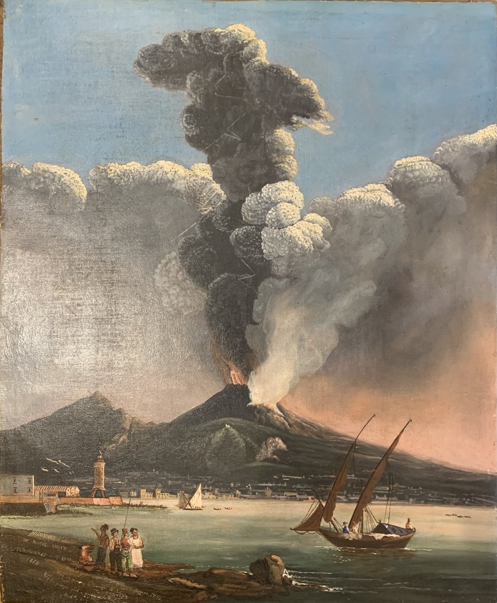 Éruption du Vésuve, École française, 1859, Naples, Italie, France Bible