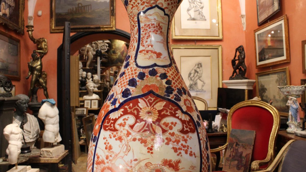 Paire de vases Imari japonais - XIXe siècle-photo-3