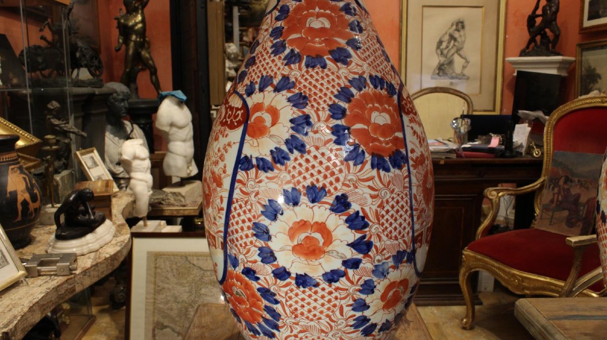 Paire de vases Imari japonais - XIXe siècle-photo-4