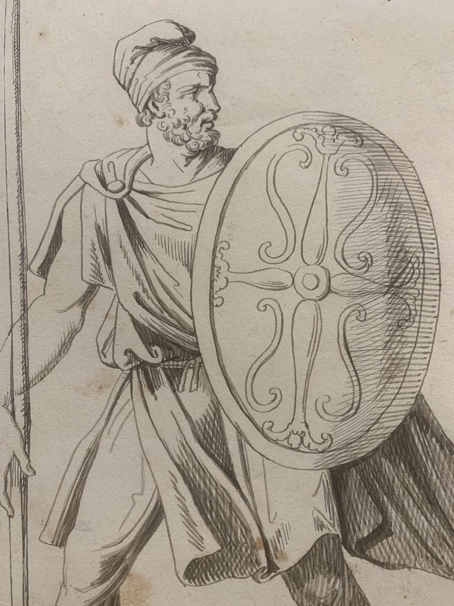 Bartolomeo Pinelli - Soldat dace - Aquarelle - Rome en costume - Grand Tour -photo-2