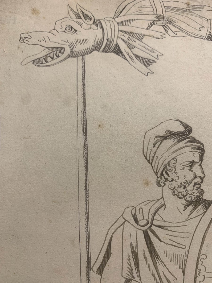 Bartolomeo Pinelli - Soldat dace - Aquarelle - Rome en costume - Grand Tour -photo-4