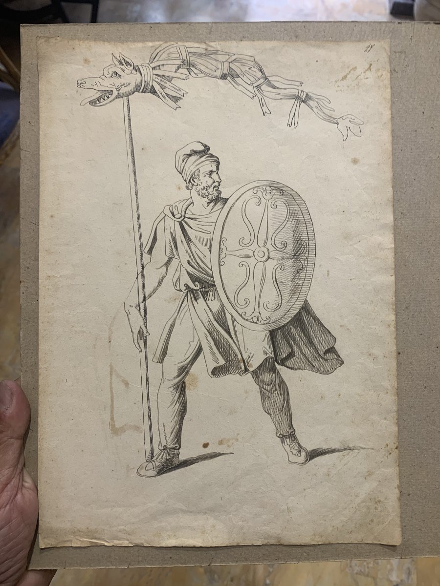 Bartolomeo Pinelli - Soldat dace - Aquarelle - Rome en costume - Grand Tour -photo-1