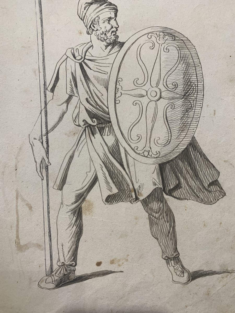 Bartolomeo Pinelli - Soldat dace - Aquarelle - Rome en costume - Grand Tour -photo-3
