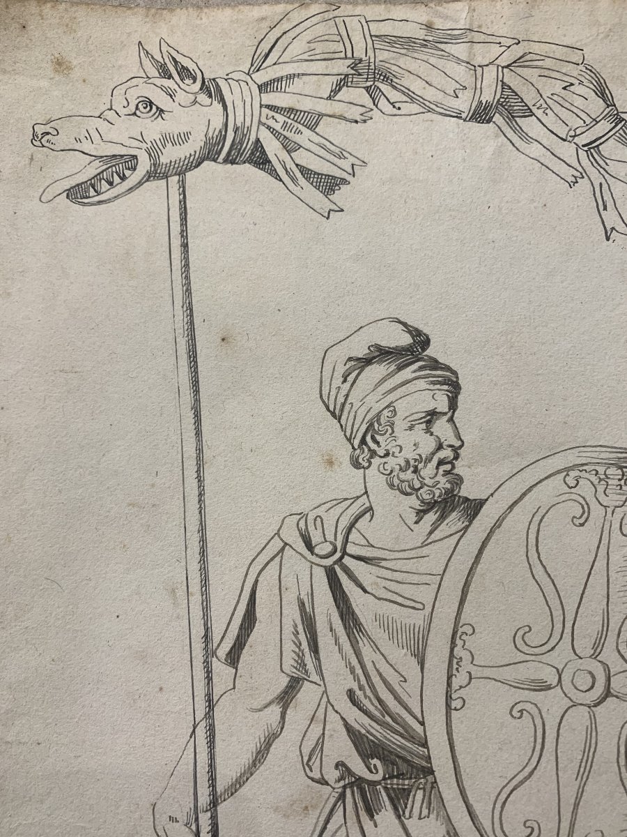 Bartolomeo Pinelli - Soldat dace - Aquarelle - Rome en costume - Grand Tour -photo-4