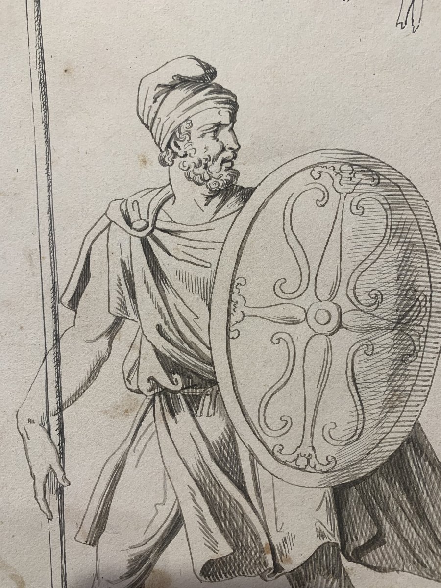 Bartolomeo Pinelli - Soldat dace - Aquarelle - Rome en costume - Grand Tour -photo-6