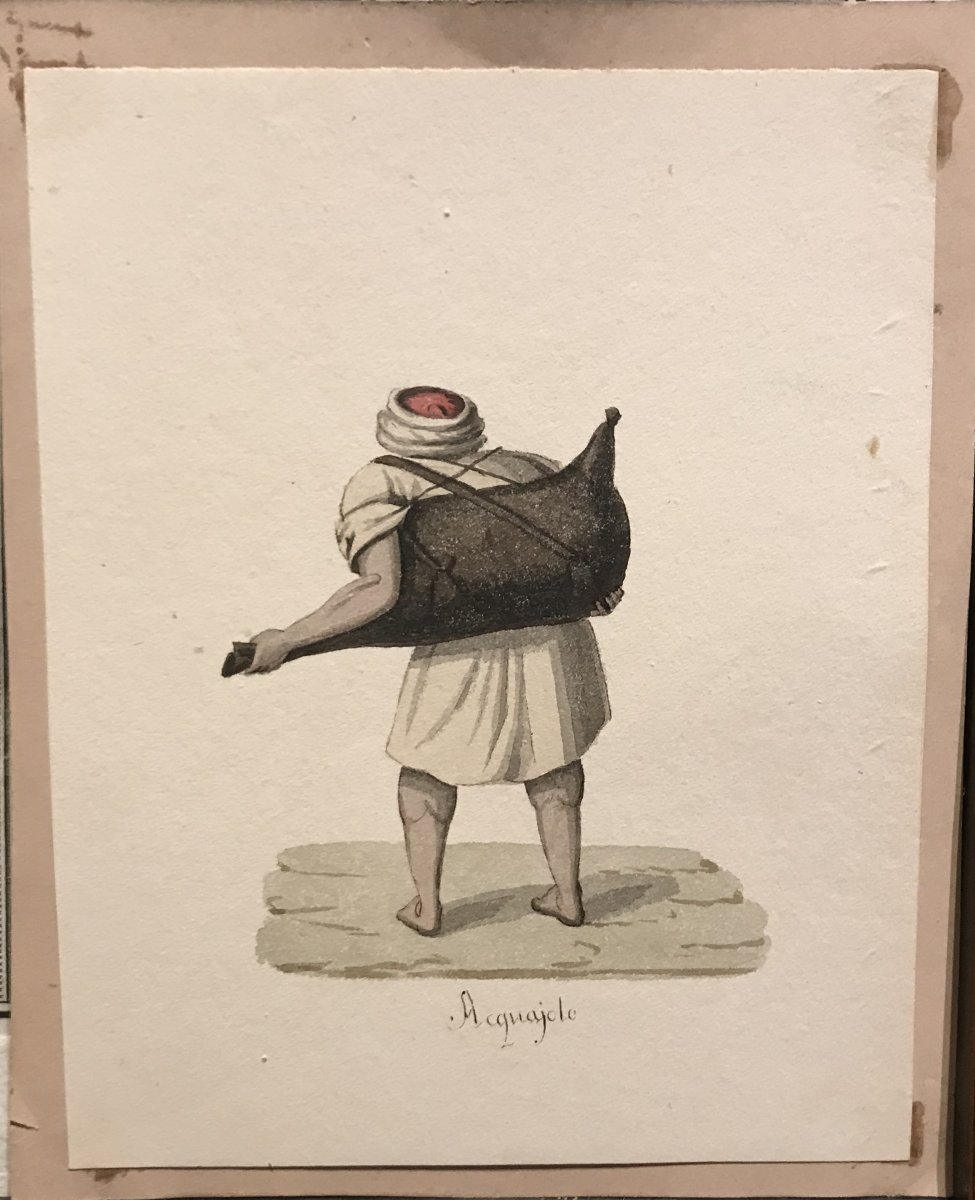 Ecole italienne, suite de 12 costumes islamiques, aquarelles 1830 ca. Orientalisme-photo-3