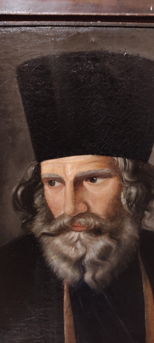 Peintre Italien Première Moitié Du XIXe Siècle Portrait d'Un Prêtre Grec Orthodoxe-photo-4