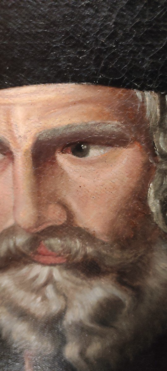 Peintre Italien Première Moitié Du XIXe Siècle Portrait d'Un Prêtre Grec Orthodoxe-photo-3