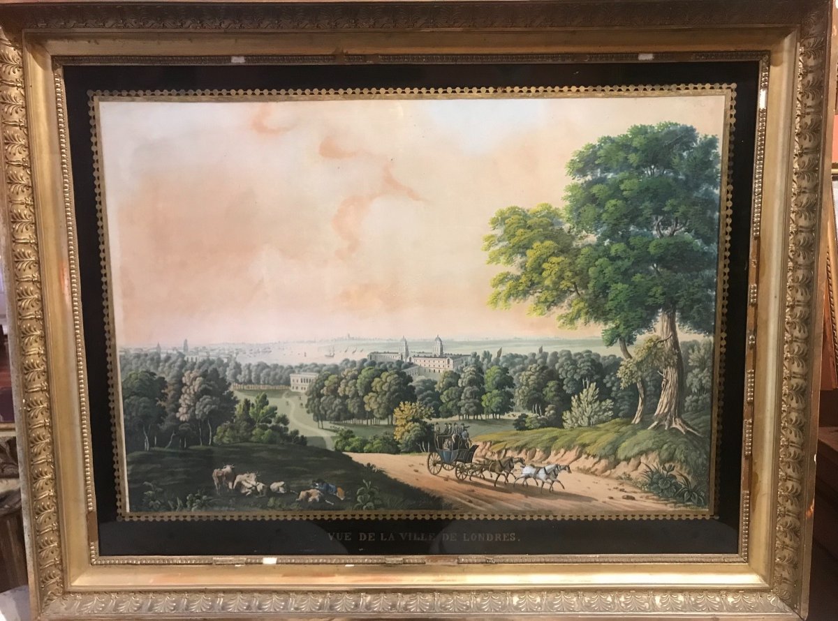 Une Vue De Greenwich Park A Londre- T.de L’argile - 1815 Aquatint-photo-2
