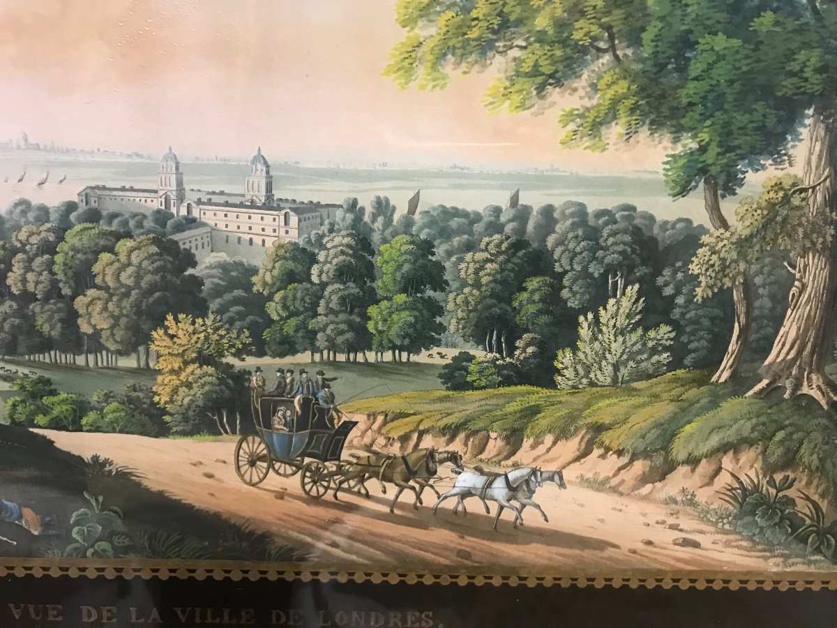 Une Vue De Greenwich Park A Londre- T.de L’argile - 1815 Aquatint-photo-3