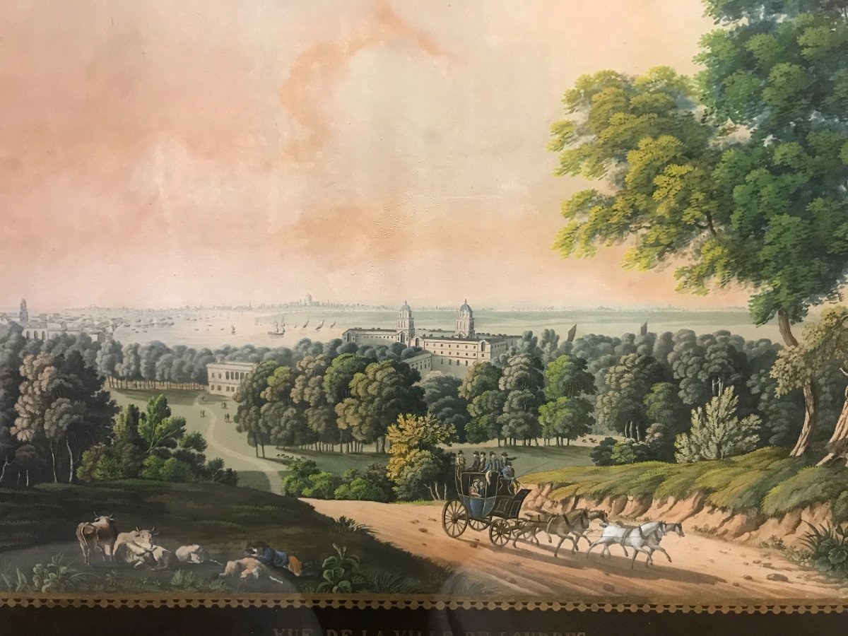 Une Vue De Greenwich Park A Londre- T.de L’argile - 1815 Aquatint-photo-3