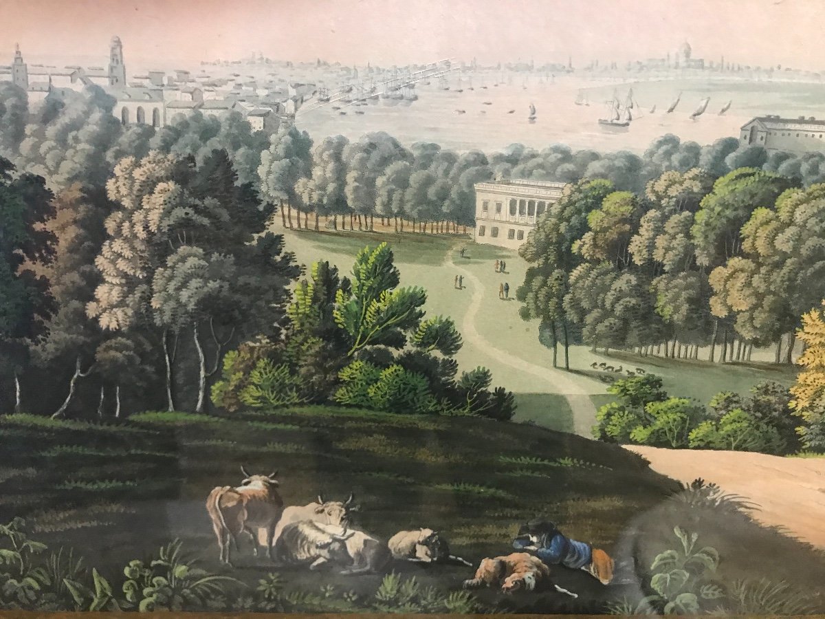 Une Vue De Greenwich Park A Londre- T.de L’argile - 1815 Aquatint-photo-4