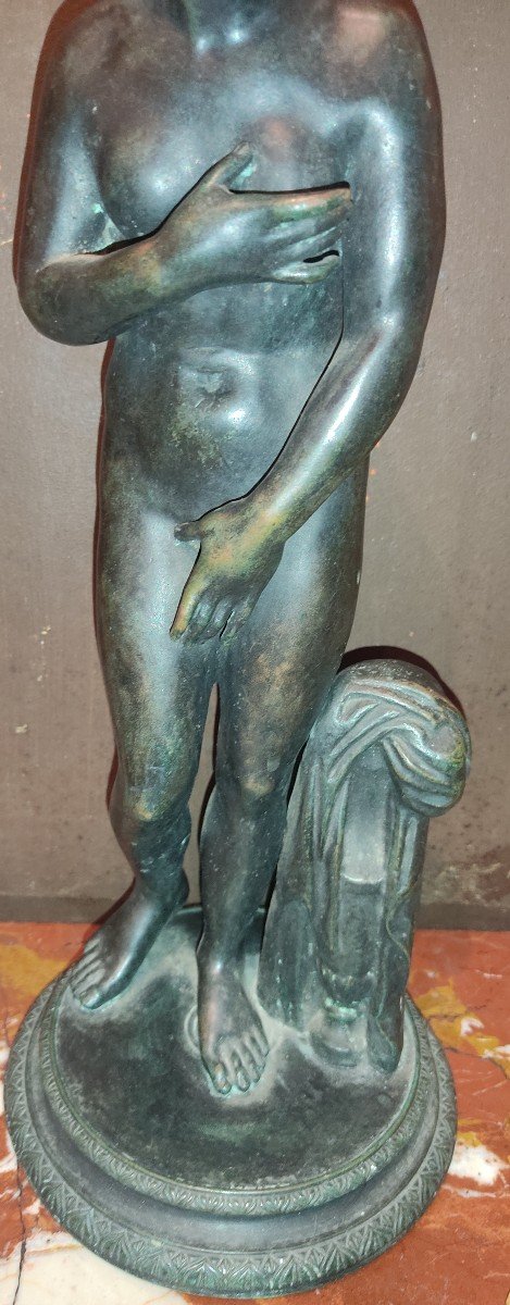 Sculpture De Vénus Pudique En Bronze Néoclassique, Excellente Facture XIX  Siecle-photo-3