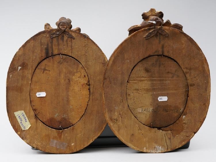 Magnificent Pair Of Bouquet Of Flowers From The End Of The 17th Century On Wood-photo-2